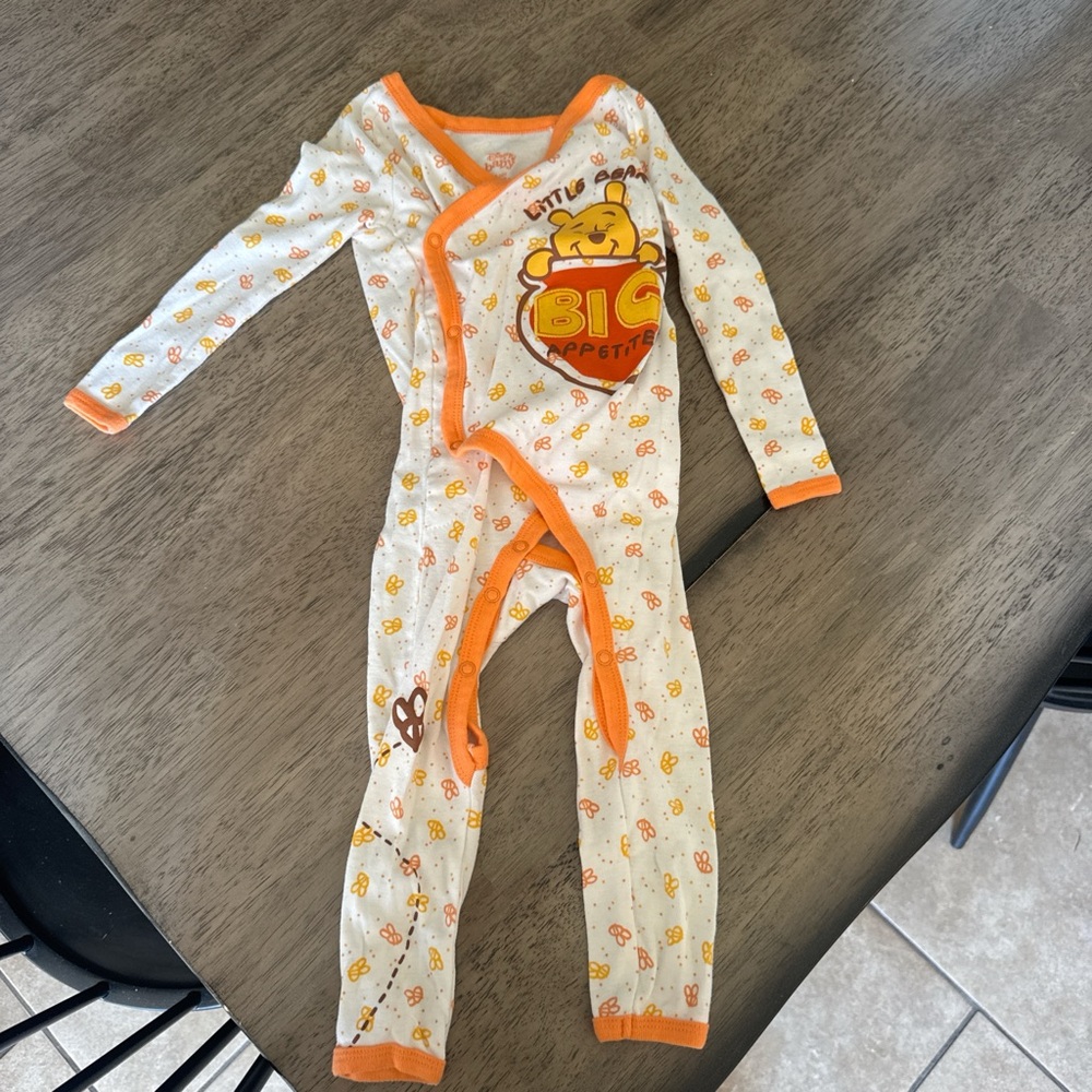 Disney Winnie the Pooh White and Orange Footed One-Piece